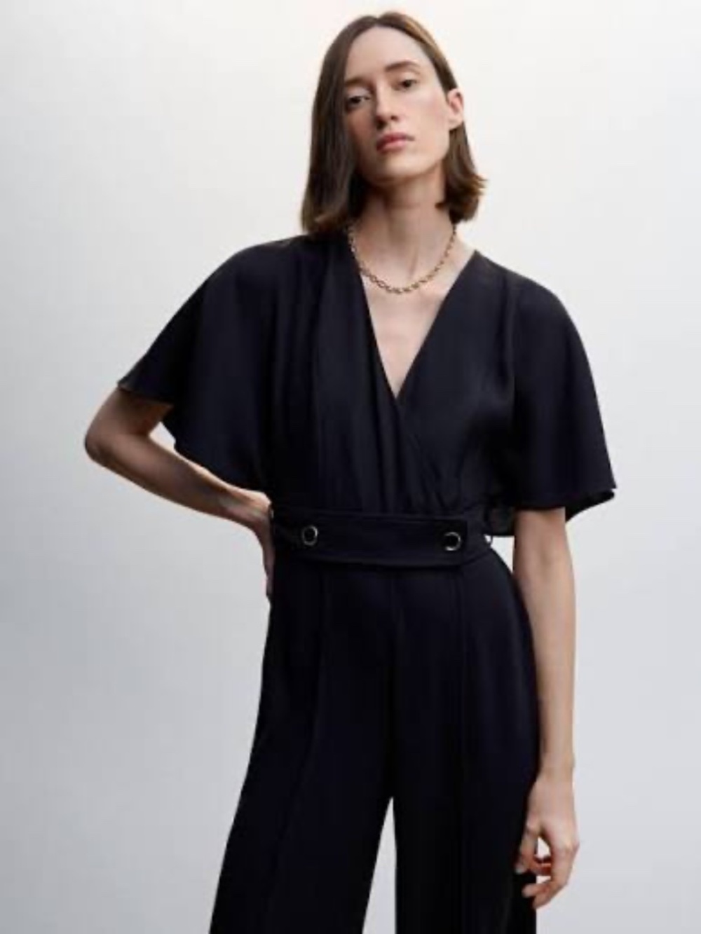 Mango Black Jumpsuit with belt
